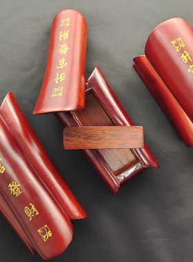 小棺材摆件风水摆件见棺发财发财桌面玄关实木雕刻招财装饰品