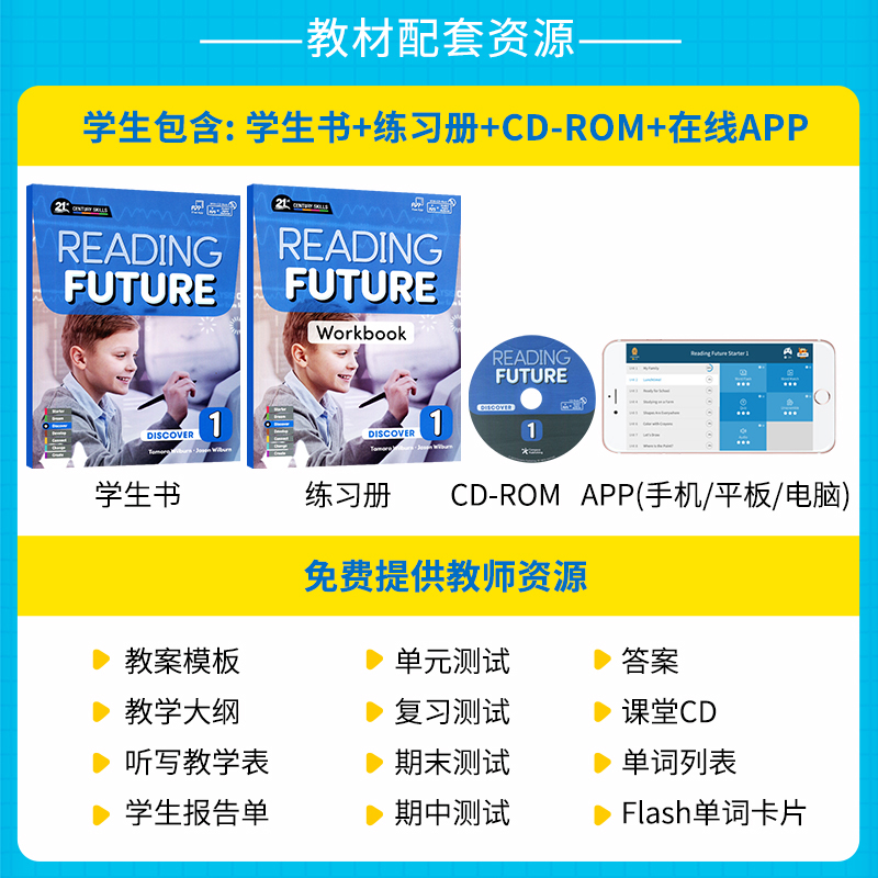 美国原版Compass少儿英语阅读教材Reading Future Discover 1级综合性教材21世纪跨学科阅读综合教材 免费APP with CD-ROM学习软件