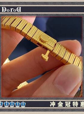 D l o r o l D家V金不褪色螺纹条纹手镯钉子弹力爱无止境手链女