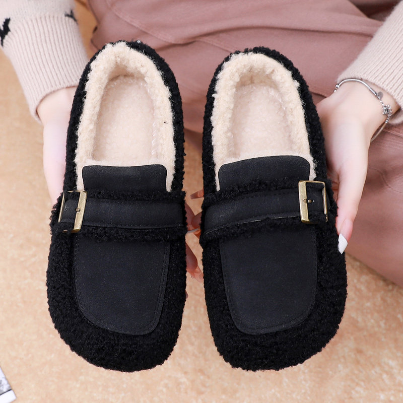 冬季棉鞋女豆豆鞋加绒加厚毛毛鞋保暖平底妈妈鞋懒人休闲鞋雪地靴,淘宝优惠券,粉丝福利购,淘宝优惠卷