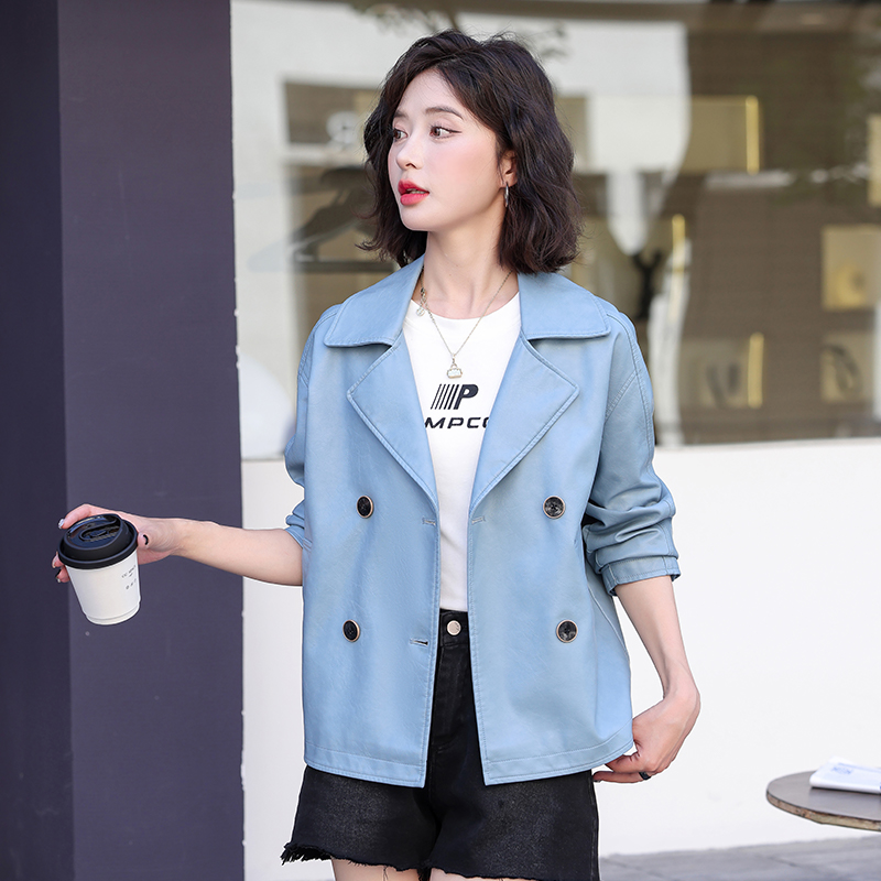 2025新款海宁真皮皮衣女短款修身显瘦绵羊皮皮夹克宽松大码皮外套 - 图1