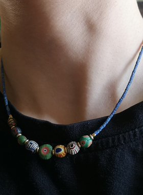 徐P 原创设计小众串珠项链 古罗马琉璃珠绿松石米珠混合材质颈饰