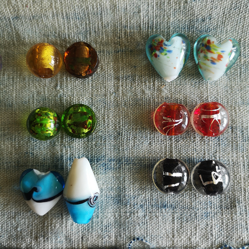 C022 绿标 库存老款琉璃珠古早味玻璃材质耳环配珠diy散珠配饰,淘宝优惠券,粉丝福利购,淘宝优惠卷