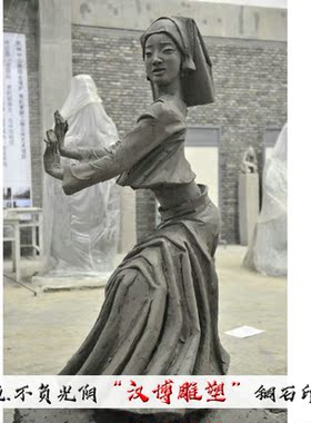 户外大型古代玻璃钢人物雕塑