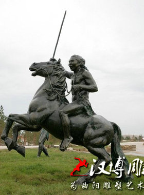 玻璃钢骑马士兵景区公园仿铜定制