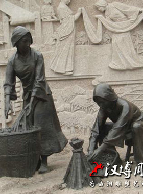 古代人物雕塑传统文化景观小品