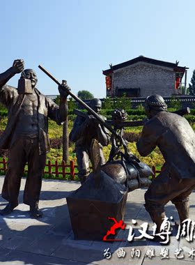 玻璃钢茶文化景观人物雕塑