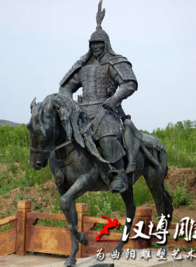 大型古代武士骑马铜雕塑厂家景区