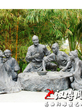 情景玻璃钢公园人物雕塑定制