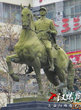 玻璃钢骑马园林景观人物雕塑
