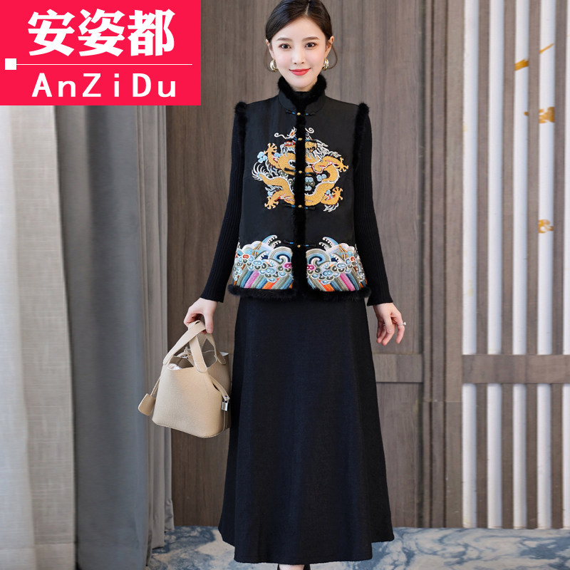 唐装冬季中国风汉服改良盘扣冬旗袍 安姿都上衣