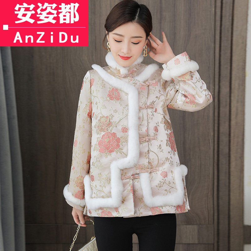 中国风夹棉唐装冬复古汉服改良旗袍 安姿都上衣