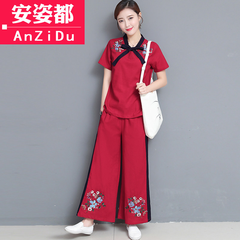 民族服装春夏中国风女装复古棉麻 安姿都上衣