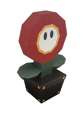 马里奥游戏金币花卡通纸模道具摆件成人手工diy装饰客厅卧室摆放