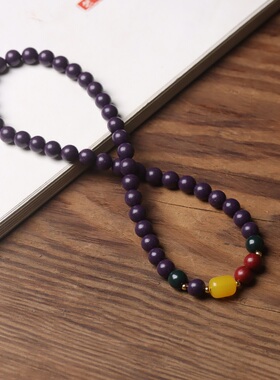 紫气东来双圈手串非遗五行合香珠