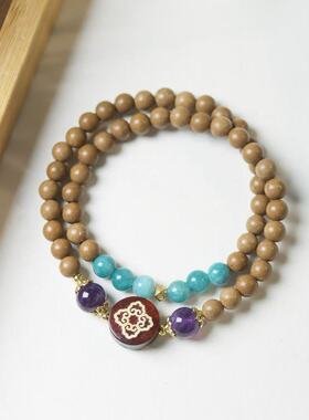 中药非遗古法合香珠双圈手串助眠情绪稳定桂花香手链手持念珠