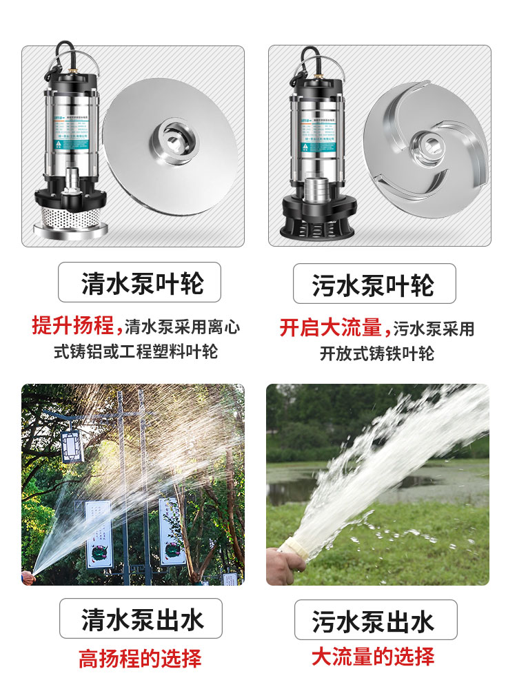 绿一潜水泵220V家用自吸高扬程抽水泵农用排污泵灌溉污水泵抽水机