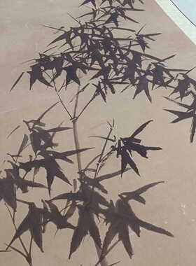 清 郑板桥墨竹图立轴名家竹子画立轴微喷复制装饰画学习临摹画稿