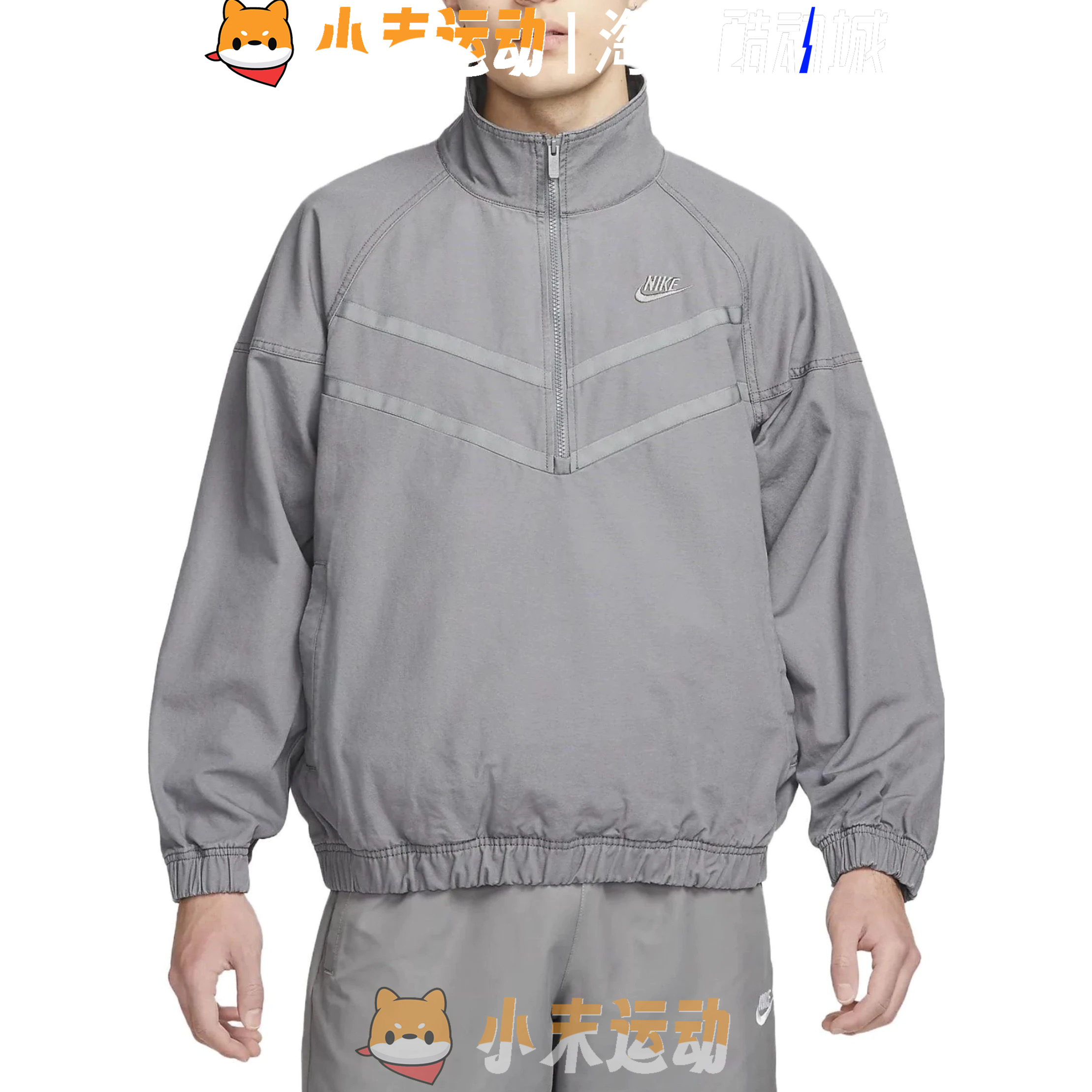 Nike/耐克正品男子宽松套头半拉链工装运动休闲外套卫衣 DX0697-图0