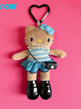 日系HelloKitty黑皮长腿包挂件