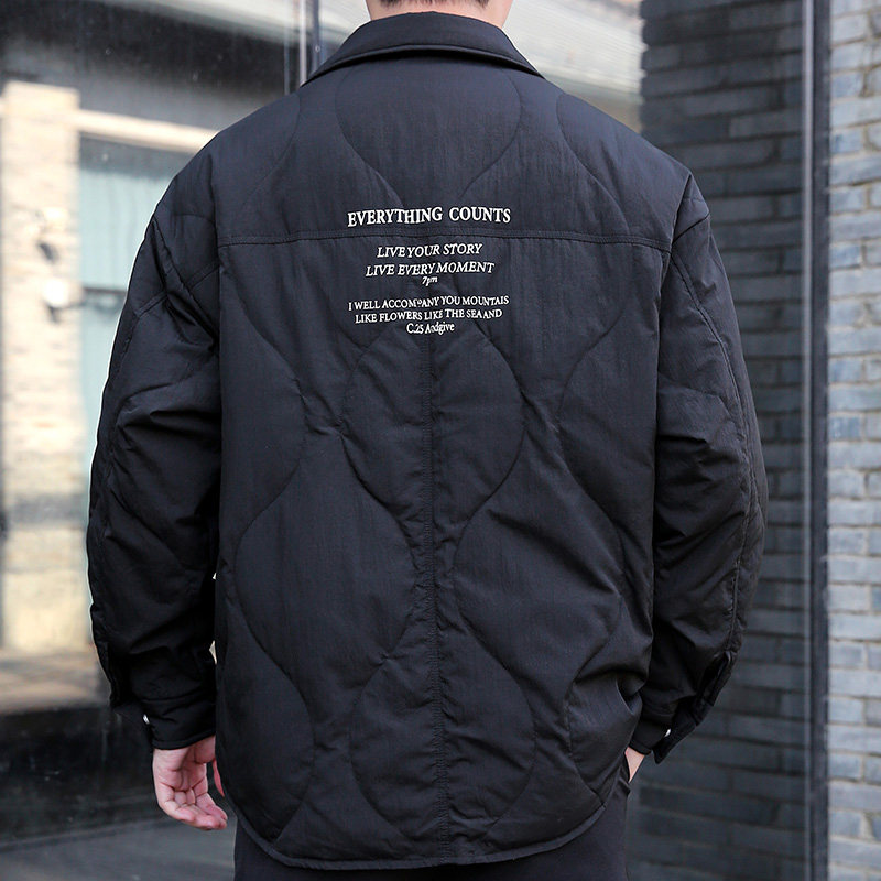 冬季新款复古潮牌胖子男装翻领衬衫轻薄款羽绒服男加肥加大码外套,淘宝优惠券,粉丝福利购,淘宝优惠卷