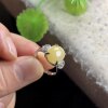 Burmese jade ring S925 silver inlaid egg surface