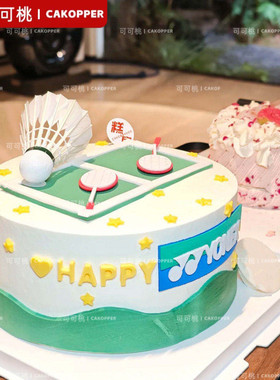 未来可期祝福语装饰插牌羽毛球系列生日主题蛋糕摆件男女生运动员