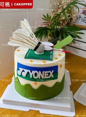 男女生运动员生日蛋糕祝福语装饰插牌插件羽毛球主题烘焙配件摆件