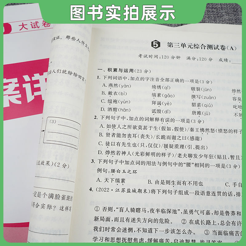 当当网2024春亮点给力大试卷江苏版七八上九年级下册语文数学英语物理化初中初一二三教材课时提优作业同步练习期中期末单元测试卷-图2