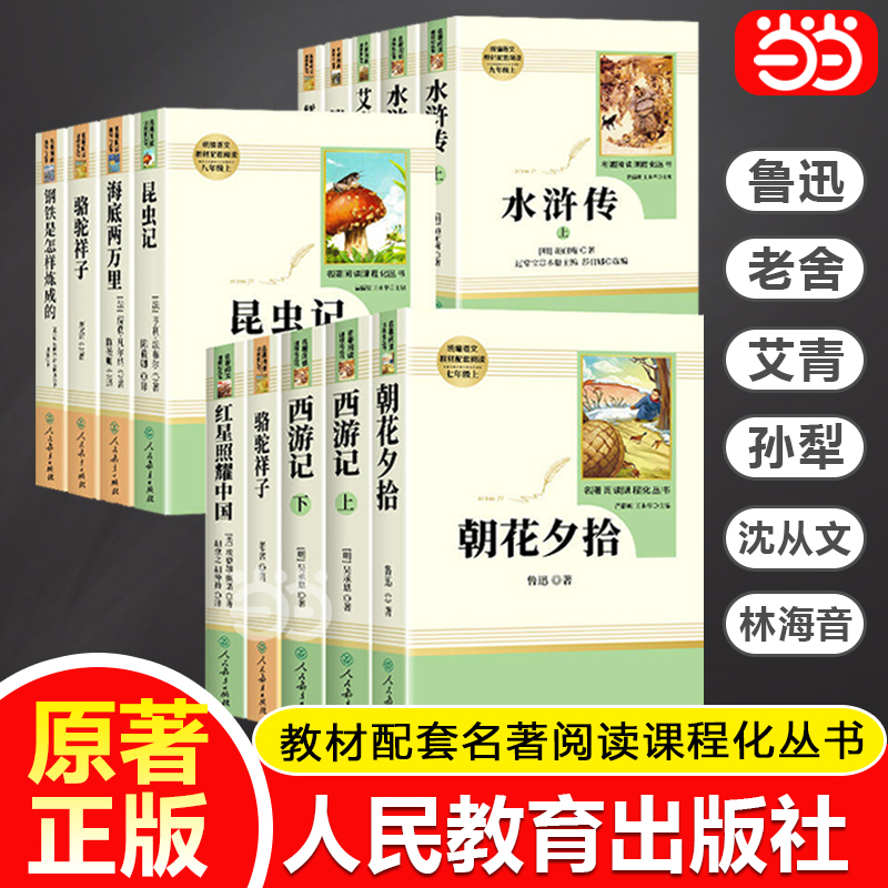 当当网原著正版初中名著十二本课外阅读书籍人教版骆驼祥子海底两万里简爱儒林外史钢铁是怎样炼成的朝花夕拾七年级八上下册九必读 - 图0