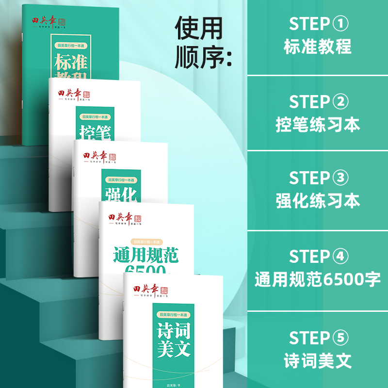 当当网正版书籍 田英章新版行楷一本通5本套装 行书控笔训练字帖练字学生成人钢笔字帖描红练字帖 行楷初学者练字帖硬笔书法练字本 - 图1