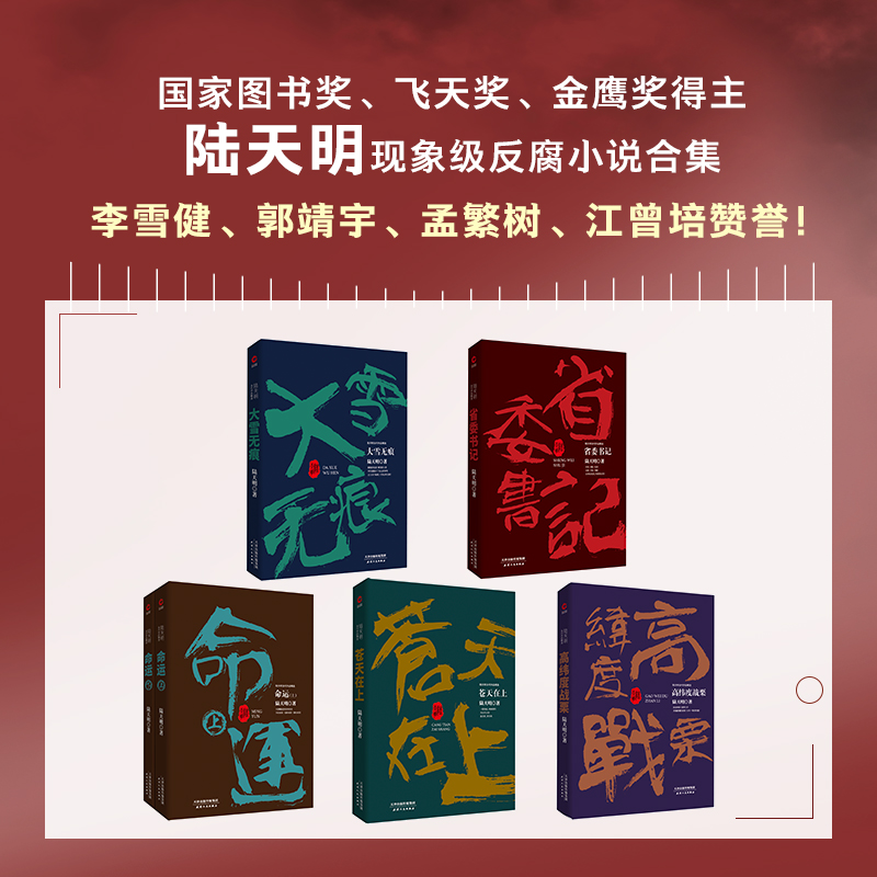 陆天明反腐小说作品集精选（共6册盒装）：省委书记+大雪无痕+苍天在上+高纬度战栗+命运2册 - 图1