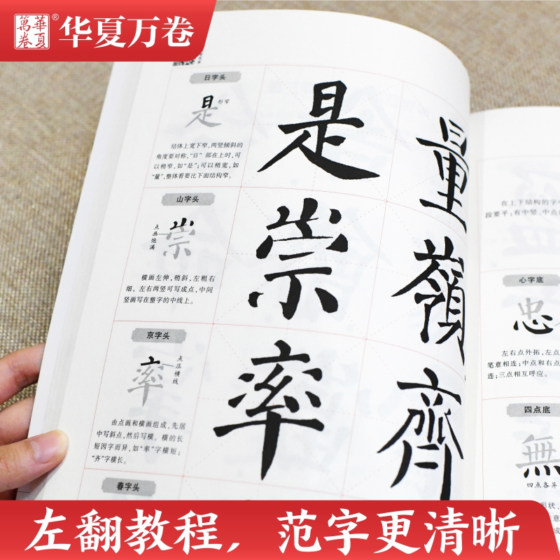 华夏万卷毛笔字帖 颜真卿楷书入门基础教程:颜勤礼碑(升级版) 成人初学者软笔教程学生毛笔书法楷书字帖 - 图3