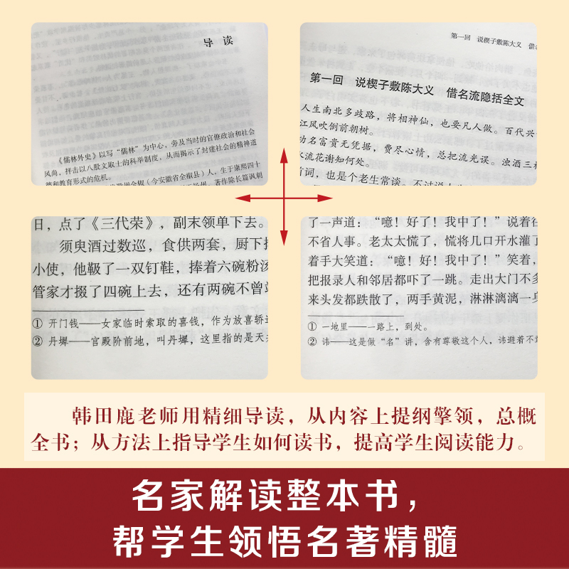 儒林外史原著全本无删减无障碍阅读九年级下册阅读推荐寒暑假课外书中小学课外阅读经典畅销书目 （赠京师大讲堂视频解析） - 图3