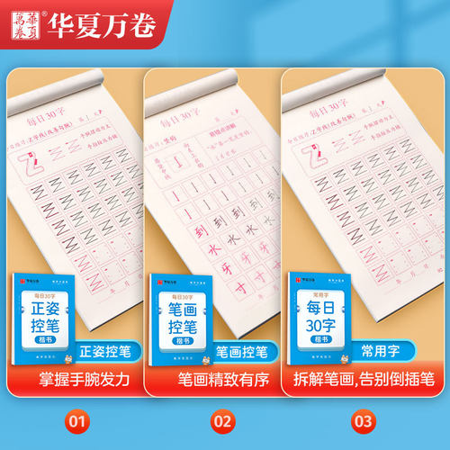 每日一练硬笔书法练字本每日30字田字格小学生笔顺笔画控笔古诗抄写背诵词语练习儿童书法作品纸练字帖同步楷书打卡纸教程版练字帖 - 图2