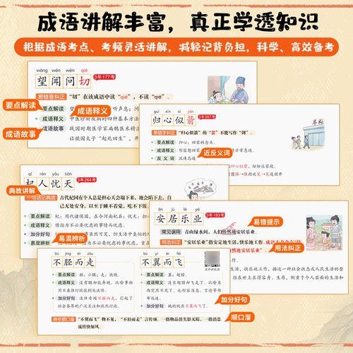 当当网提分兽 成语不丢分漫画版 1000+成语一学就会 课本里的必背成语积累大全训练必备成语 小学课本里的必背成语带解释词语词典 - 图3