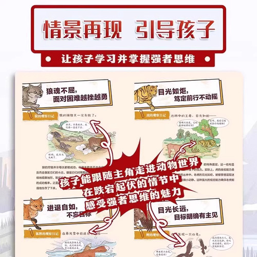 【当当网】少年强者思维全四册漫画版狼之魂 狼性文化儿童全彩漫画逻辑智力全脑开发益智思维变通课外书籍小学生阅读课外漫画书_虎窝淘