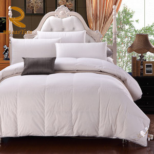 翼然家纺立体围墙90%东北白鸭绒被冬季全棉加厚双人羽绒被