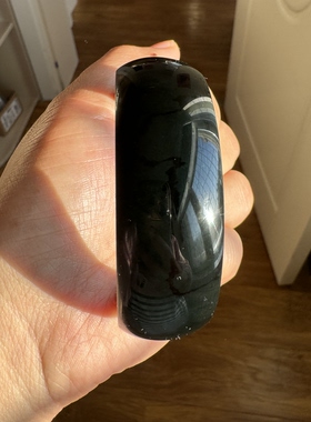 55圈新疆和田玉黑青籽料手镯加宽收藏镯神秘黑羊脂玉镯女士收藏镯