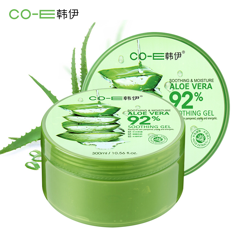韓伊蘆薈膠精華補水保溼滋潤控油緊緻細緻毛孔舒緩女啫喱乳液麵霜
