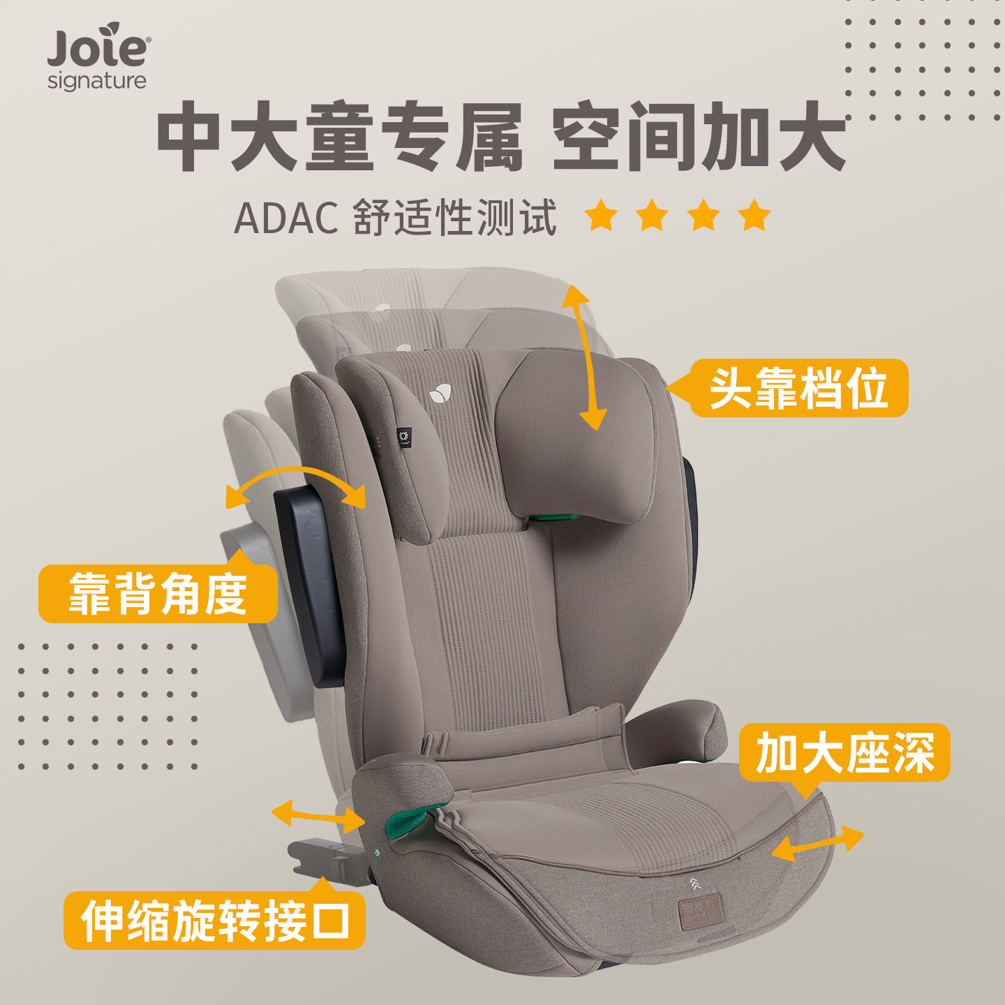 Joie巧儿宜I-Traver大童安全座椅3一12岁ADAC评分isize规格增高垫,淘宝优惠券,粉丝福利购,淘宝优惠卷