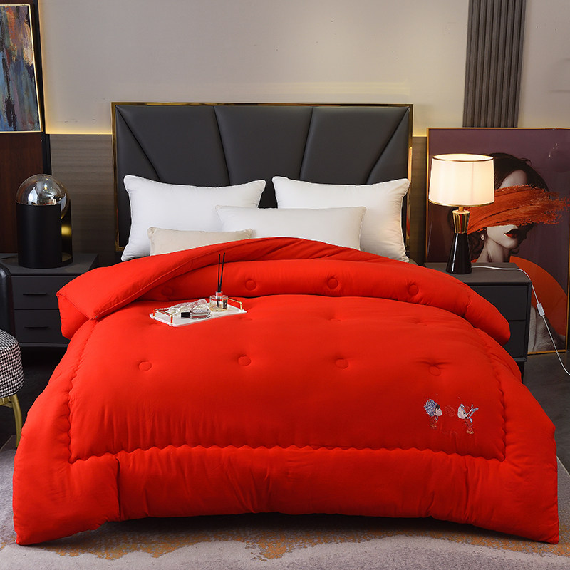 雅鹿家纺新品四件套结婚全棉大红纯棉刺绣婚庆床品新娘婚房陪嫁妆,淘宝优惠券,粉丝福利购,淘宝优惠卷