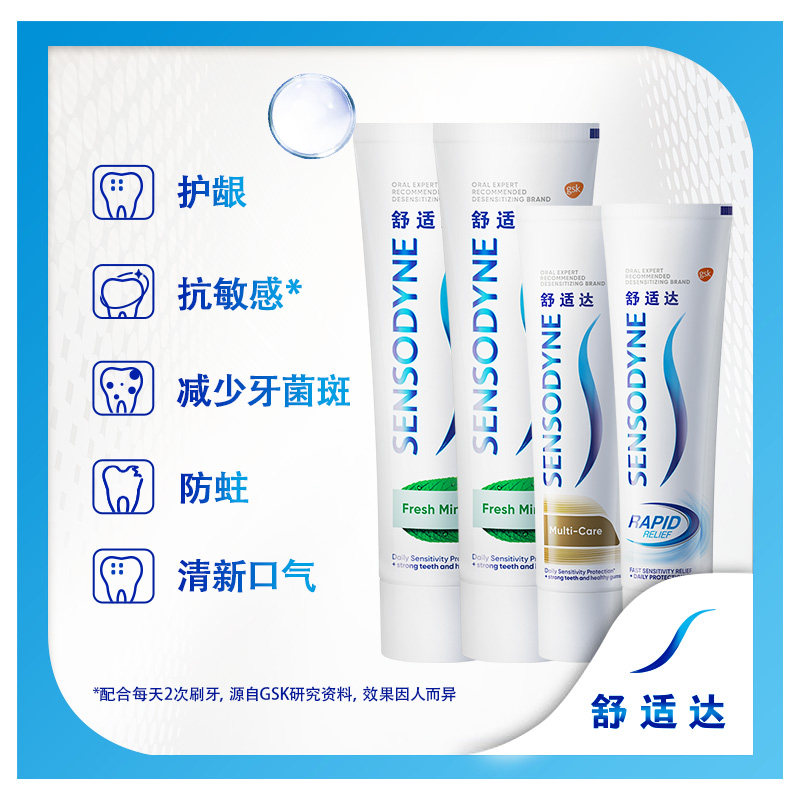 【直播推荐】舒适达清新护齿牙膏380g 舒适达牙膏