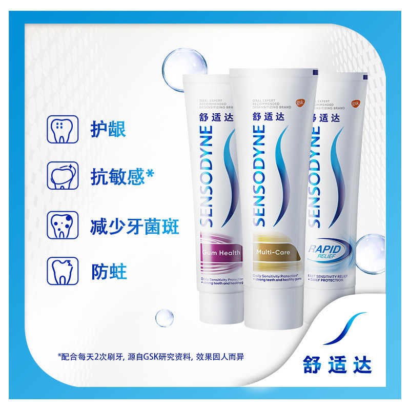 舒适达抗敏感牙膏劲速牙龈多效180g 舒适达牙膏