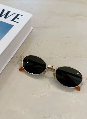 复古椭圆小框太阳镜女新款个性网红同款墨镜防晒遮阳太阳眼镜男潮