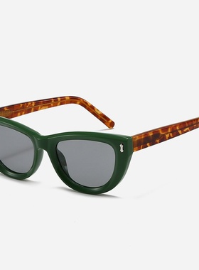 新款猫眼小框感防晒偏光太阳镜女复古小脸时尚眼镜休闲墨镜男