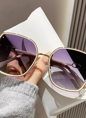 新款网红大框墨镜女感时尚闪光粉太阳镜时尚街拍防晒太阳眼镜