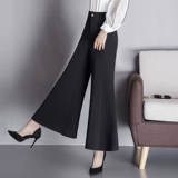 Элегантные универсальные черные штаны, белье для коррекции формы бедер, штаны-клёш, легкий роскошный стиль, крой «рыбий хвост»