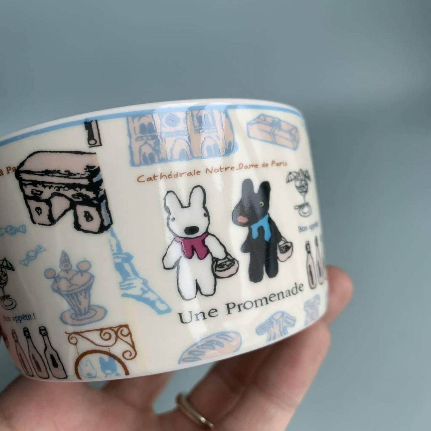 日单Gaspard et Lisa卡斯波和丽莎可爱陶瓷卡通水果酸奶汤饭碗