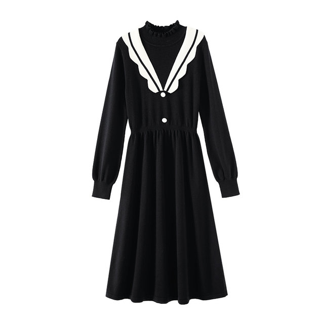 OSA Osha ປອມສອງສິ້ນ knitted dress